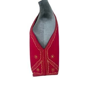 Hippie- boho- unbranded Ed pink embroidery crossbody tote bag- boho 70s